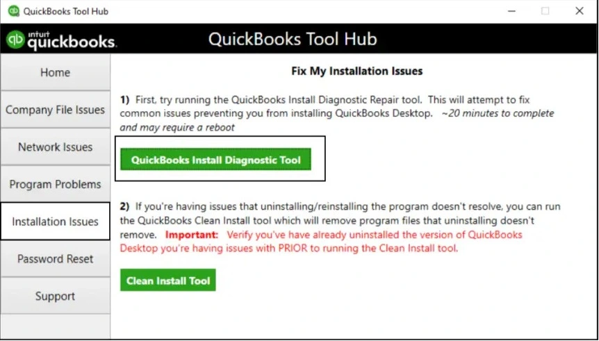 QuickBooks Install Diagnostic tool