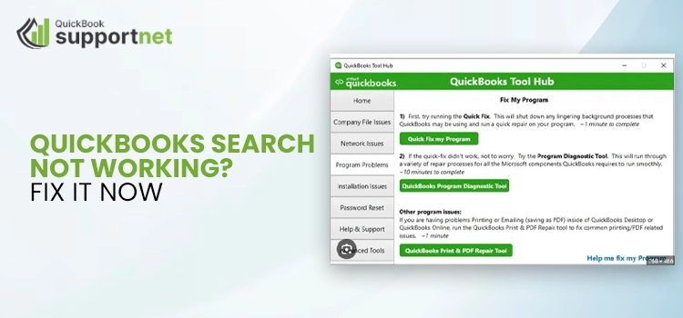 QuickBooks Search Not Working